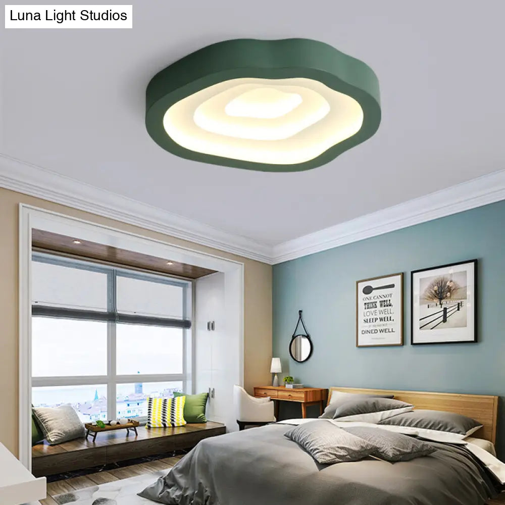 DecorBites™ DecorBites™ Contemporary Cloud LED Flushmount Ceiling Light Fixture in Black/Yellow/Blue - Warm/White Light Options