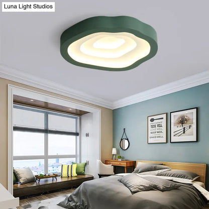 DecorBites™ DecorBites™ Contemporary Cloud LED Flushmount Ceiling Light Fixture in Black/Yellow/Blue - Warm/White Light Options