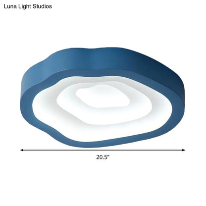 DecorBites™ DecorBites™ Contemporary Cloud LED Flushmount Ceiling Light Fixture in Black/Yellow/Blue - Warm/White Light Options