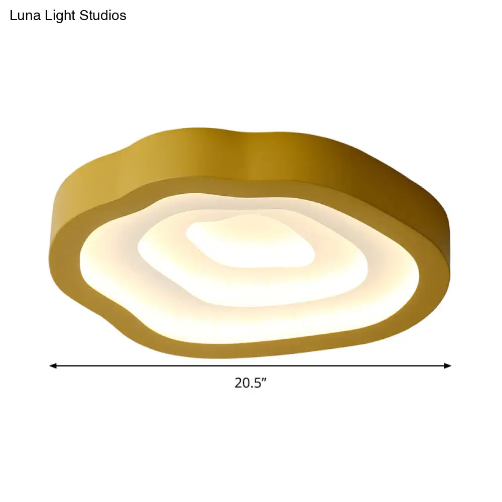 DecorBites™ DecorBites™ Contemporary Cloud LED Flushmount Ceiling Light Fixture in Black/Yellow/Blue - Warm/White Light Options