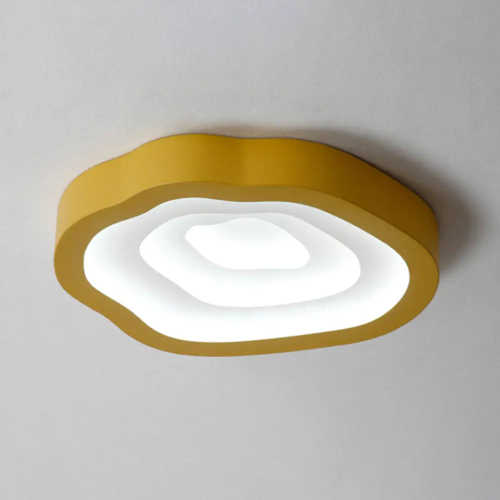 DecorBites™ DecorBites™ Contemporary Cloud LED Flushmount Ceiling Light Fixture in Black/Yellow/Blue - Warm/White Light Options