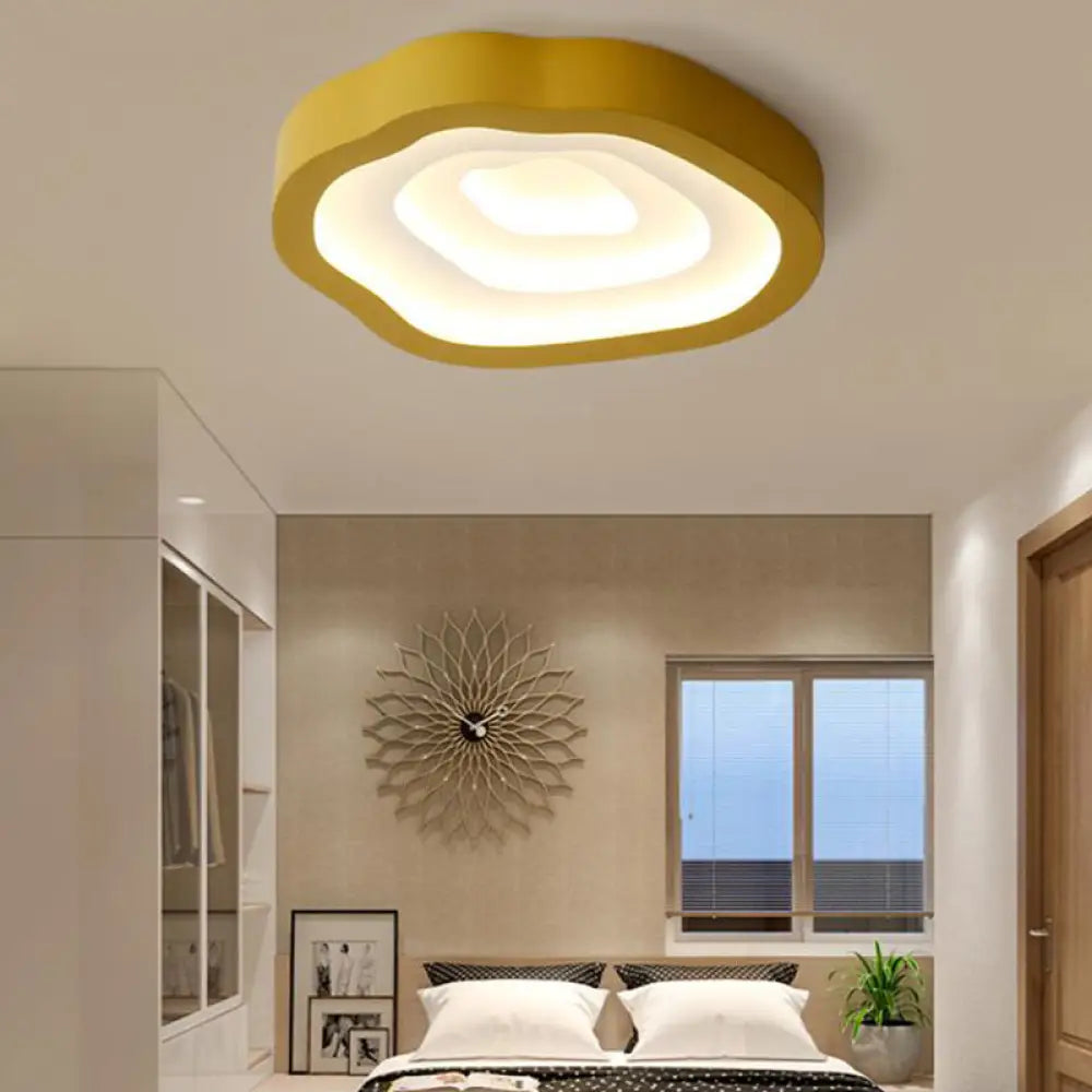 DecorBites™ DecorBites™ Contemporary Cloud LED Flushmount Ceiling Light Fixture in Black/Yellow/Blue - Warm/White Light Options