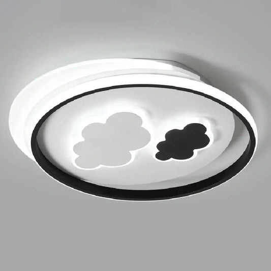 DecorBites™ DecorBites™ Contemporary Cloud-Shaped Flush Mount Ceiling Light for Kids Room in Black-White