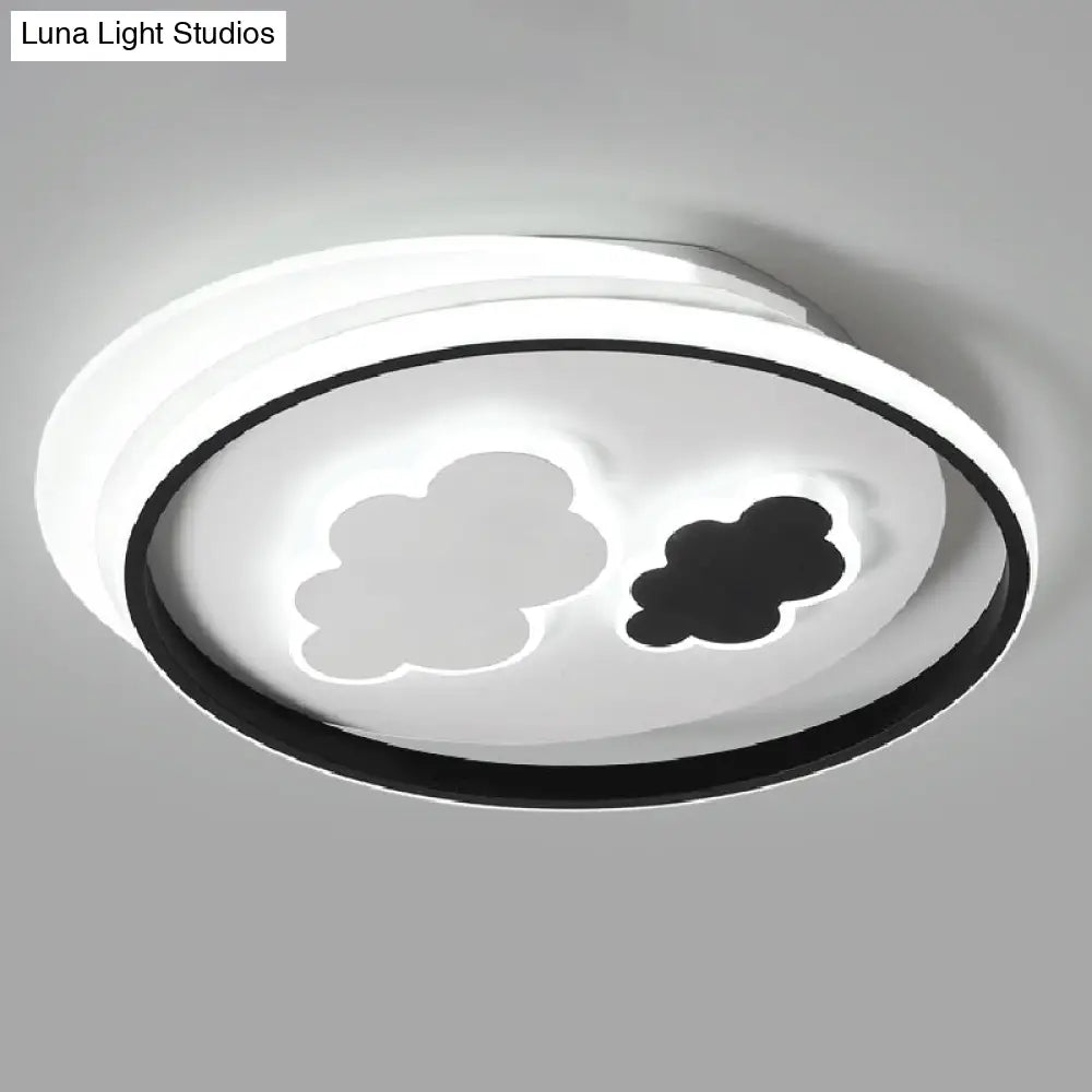 DecorBites™ DecorBites™ Contemporary Cloud-Shaped Flush Mount Ceiling Light for Kids Room in Black-White