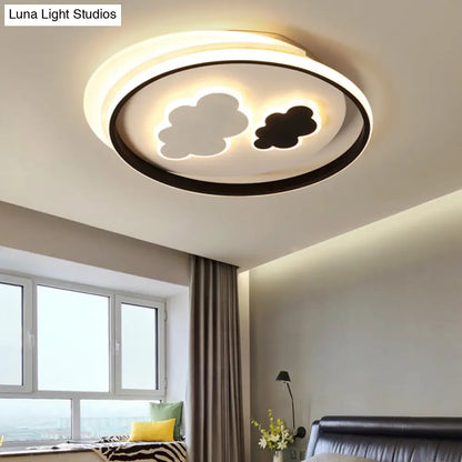 DecorBites™ DecorBites™ Contemporary Cloud-Shaped Flush Mount Ceiling Light for Kids Room in Black-White