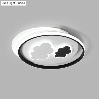DecorBites™ DecorBites™ Contemporary Cloud-Shaped Flush Mount Ceiling Light for Kids Room in Black-White