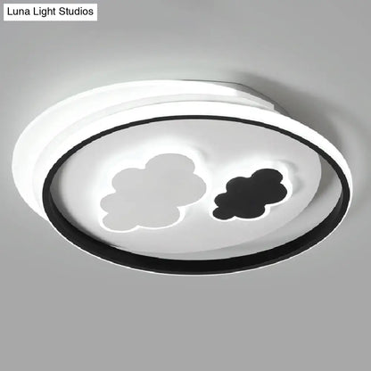 DecorBites™ DecorBites™ Contemporary Cloud-Shaped Flush Mount Ceiling Light for Kids Room in Black-White