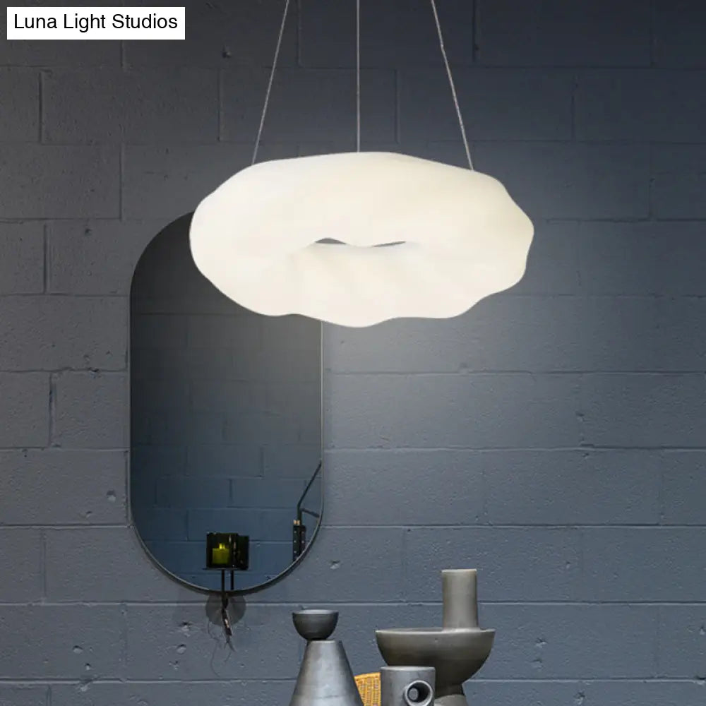 Contemporary Cloud Shaped LED Chandelier in White for Living Room