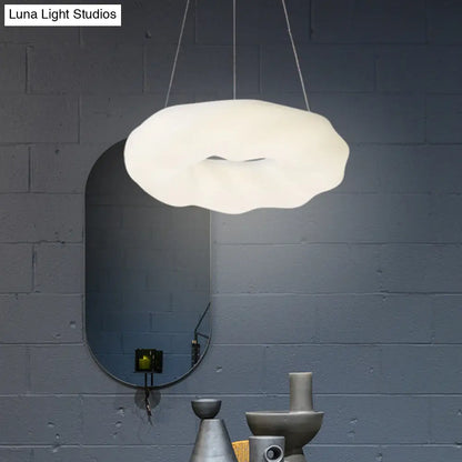 Contemporary Cloud Shaped LED Chandelier in White for Living Room
