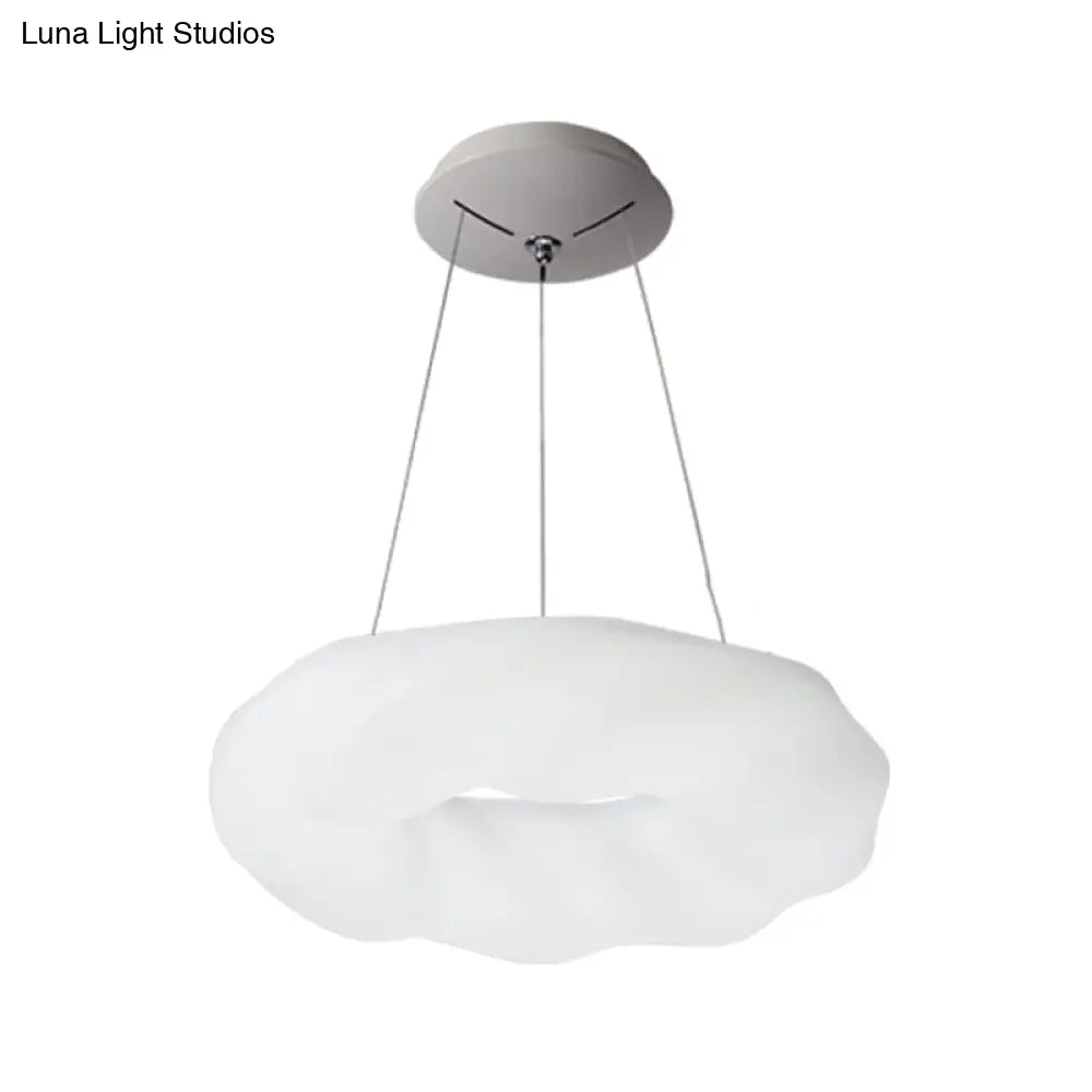 Contemporary Cloud Shaped LED Chandelier in White for Living Room