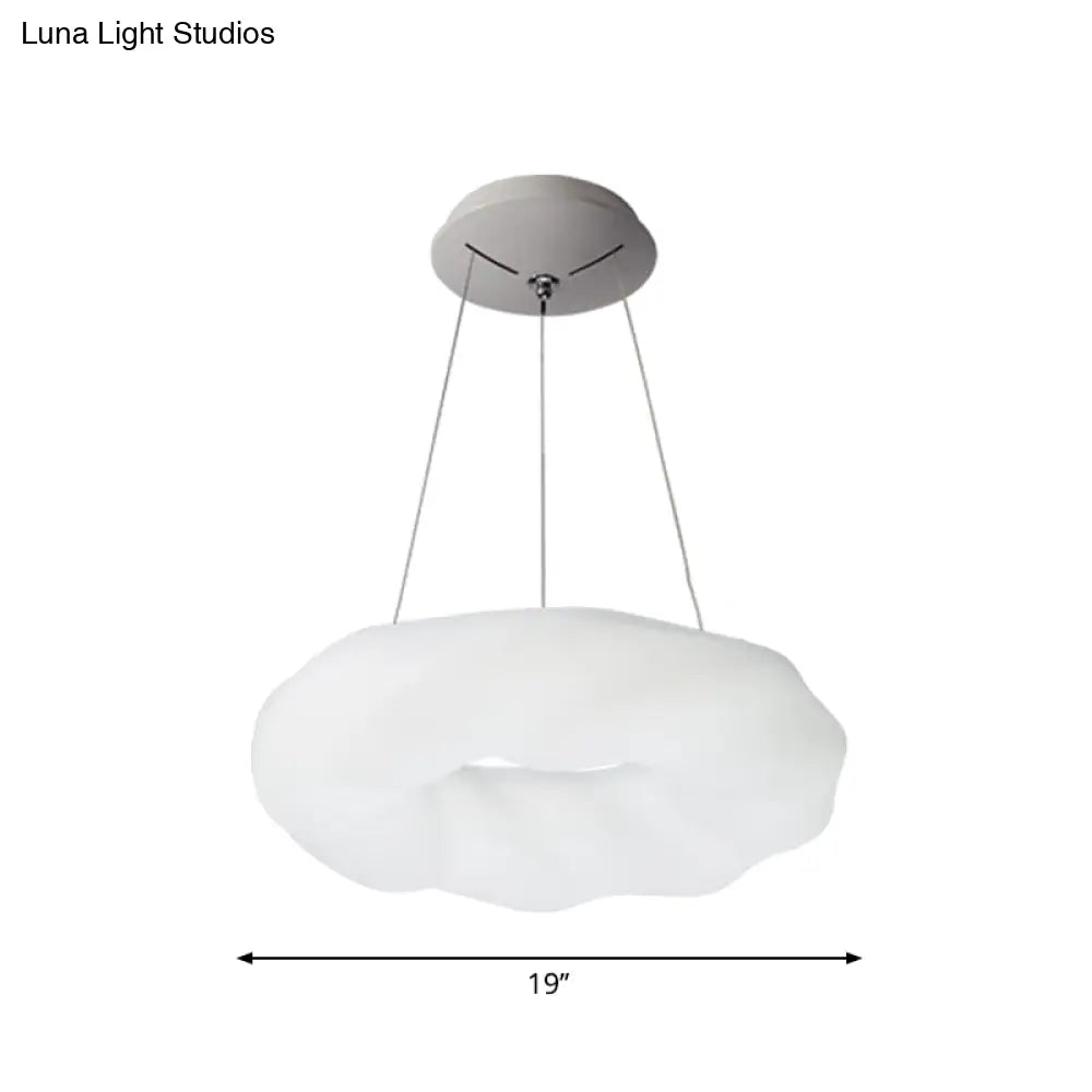 Contemporary Cloud Shaped LED Chandelier in White for Living Room