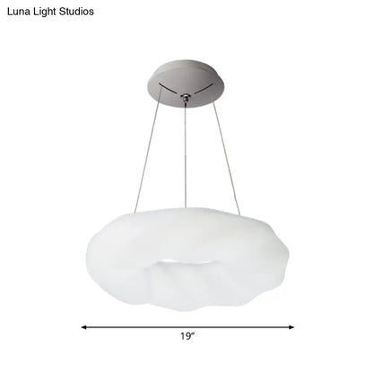 Contemporary Cloud Shaped LED Chandelier in White for Living Room