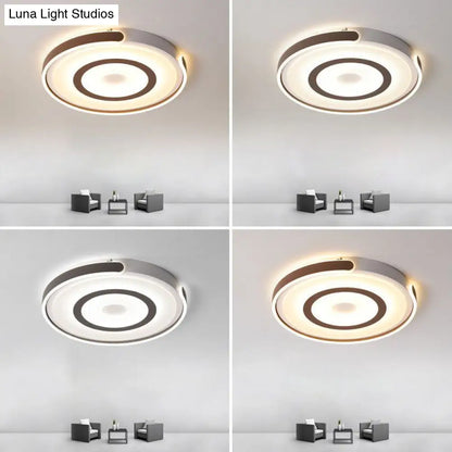 DecorBites™ DecorBites™ Contemporary Coffee LED Flush Mount Ceiling Light with Metal Halo Ring