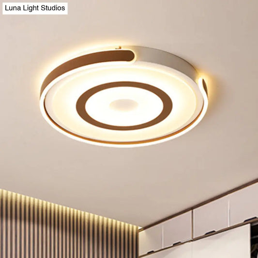 DecorBites™ DecorBites™ Contemporary Coffee LED Flush Mount Ceiling Light with Metal Halo Ring
