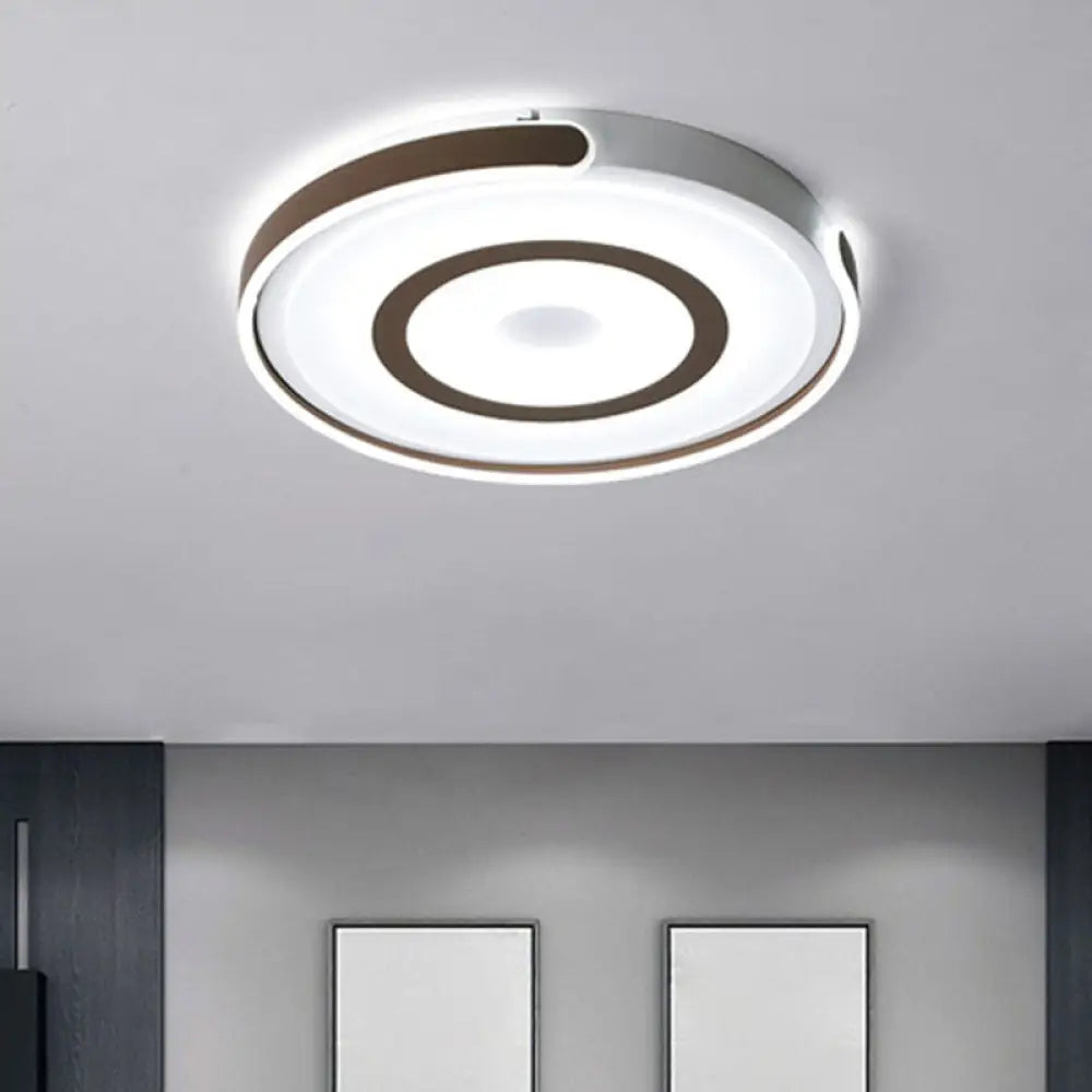 DecorBites™ DecorBites™ Contemporary Coffee LED Flush Mount Ceiling Light with Metal Halo Ring