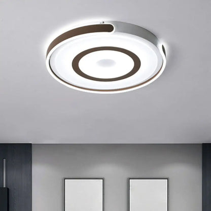 DecorBites™ DecorBites™ Contemporary Coffee LED Flush Mount Ceiling Light with Metal Halo Ring