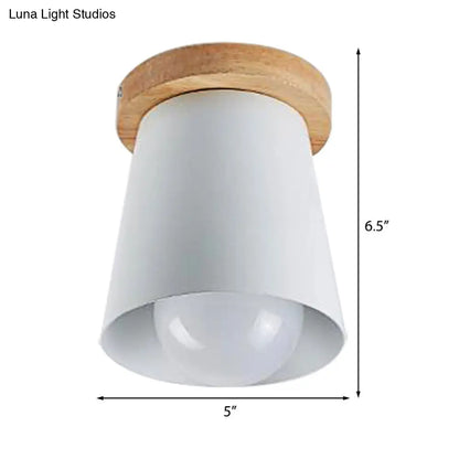 DecorBites™ DecorBites™ Contemporary Conical Ceiling Light, Gray/White/Green - Metal Flush Mount for Bedroom