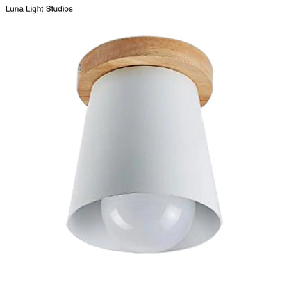 DecorBites™ DecorBites™ Contemporary Conical Ceiling Light, Gray/White/Green - Metal Flush Mount for Bedroom