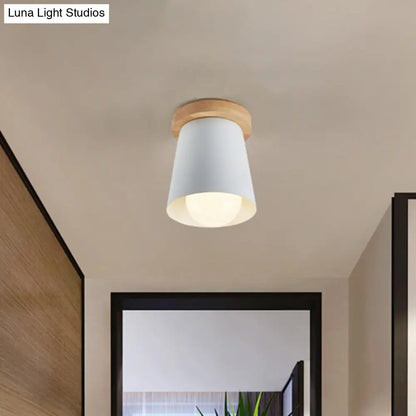 DecorBites™ DecorBites™ Contemporary Conical Ceiling Light, Gray/White/Green - Metal Flush Mount for Bedroom