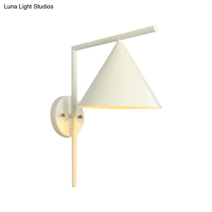 DecorBites™ DecorBites™ Contemporary Conical Metal Wall Sconce Light Fixture - 1 Light, Black/White/Gold, 8" W