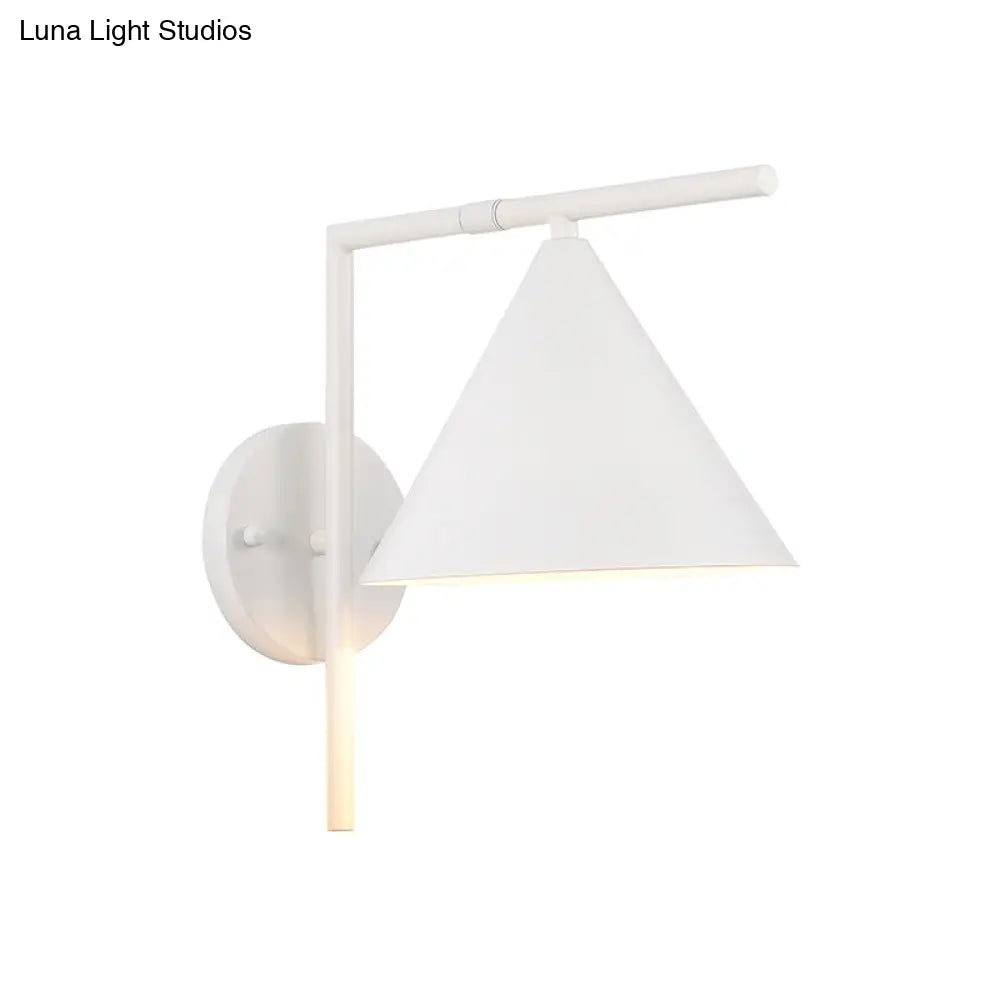 DecorBites™ DecorBites™ Contemporary Conical Wall Sconce Light for Bedroom - Metal, 1 Head, Black/White/Gold