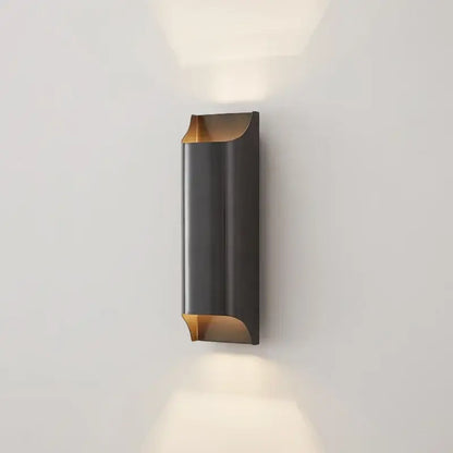 Modern black and gold decorbites contemporary copper brass wall sconce with sleek curved design for living room decor