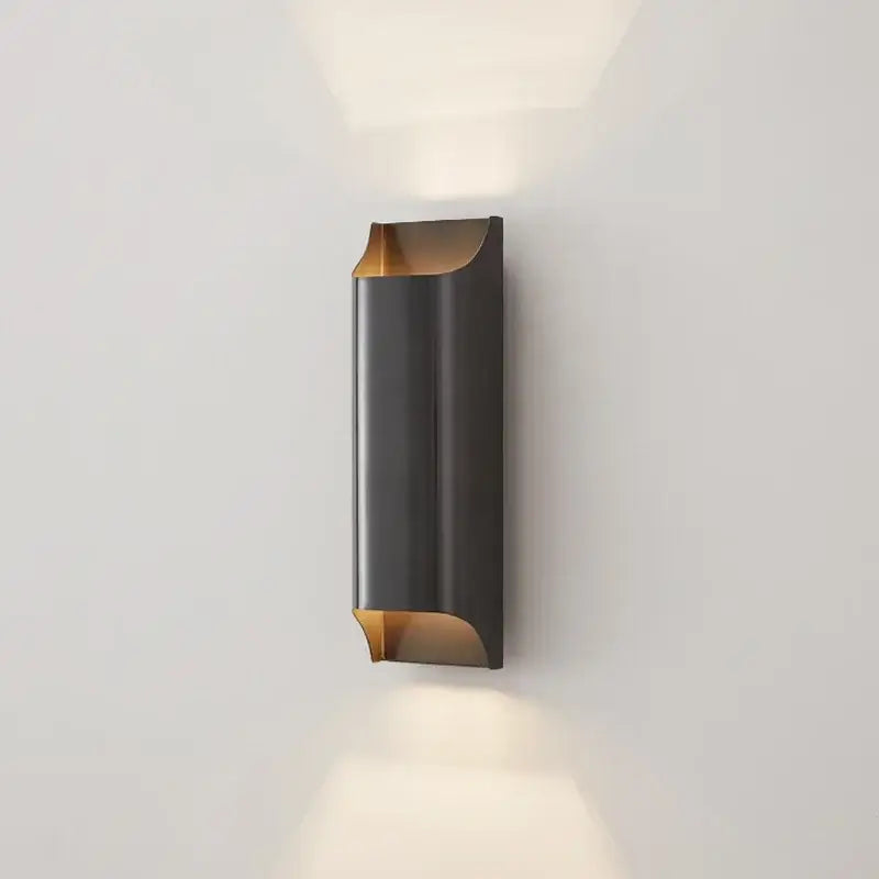 Modern black and gold decorbites contemporary copper brass wall sconce with sleek curved design for living room decor