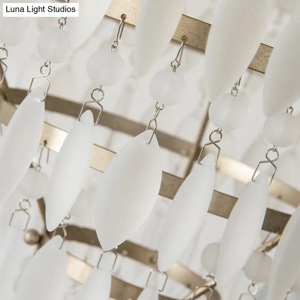 Lámpara de techo escalonada de cristal contemporáneo de 6 luces para dormitorio - Accesorio de plata antigua