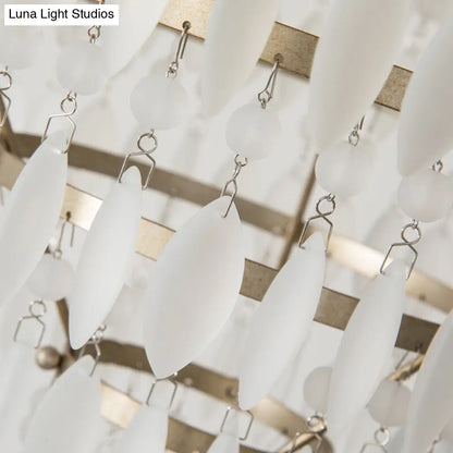 Lámpara de techo escalonada de cristal contemporáneo de 6 luces para dormitorio - Accesorio de plata antigua