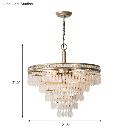 Lámpara de techo escalonada de cristal contemporáneo de 6 luces para dormitorio - Accesorio de plata antigua