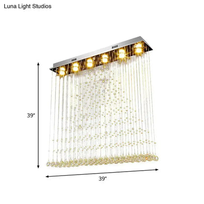 ديكوربايتس™ مصباح سقفي عصري على شكل كرة بلورية - 6 مصابيح، بلمسة نهائية من النيكل