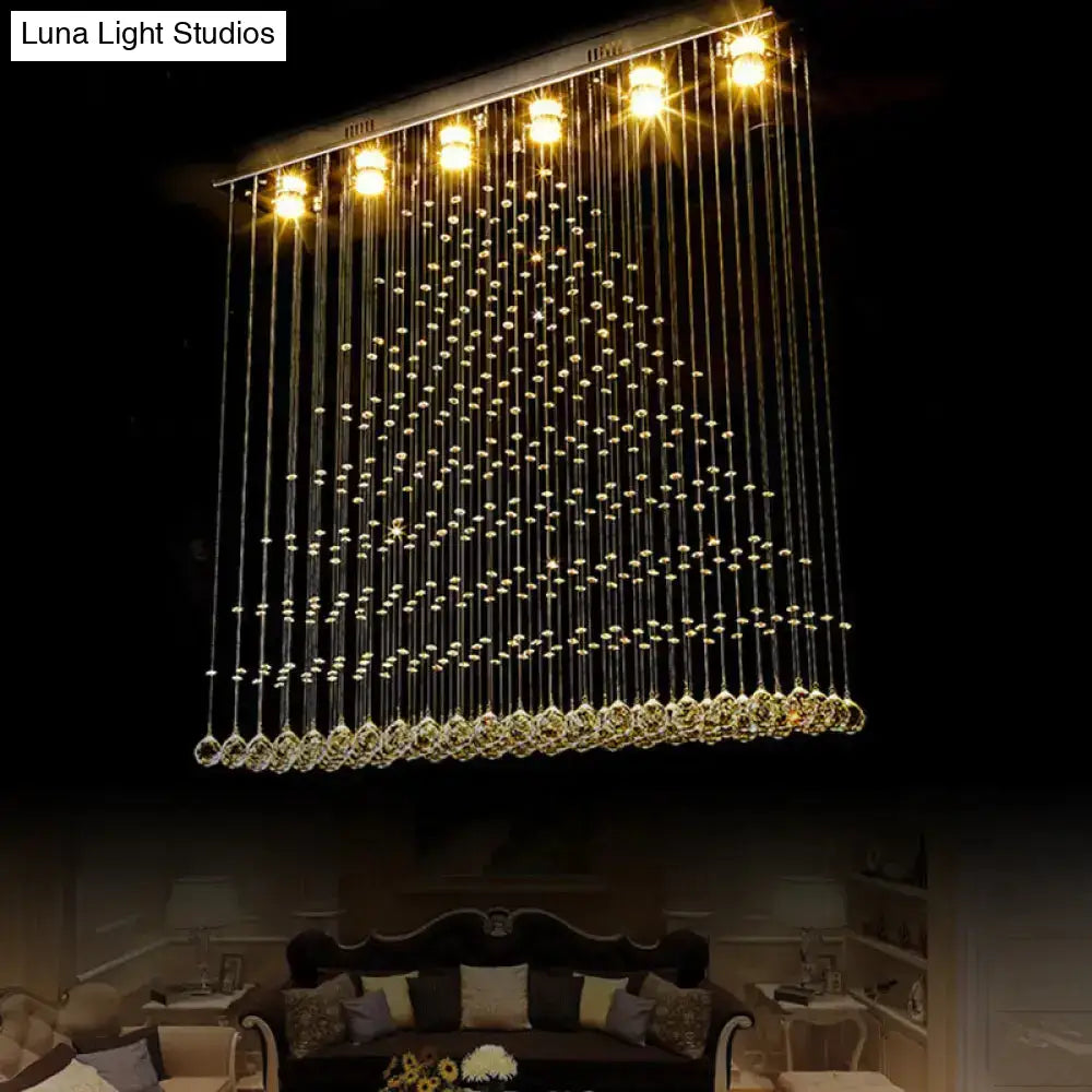 ديكوربايتس™ مصباح سقفي عصري على شكل كرة بلورية - 6 مصابيح، بلمسة نهائية من النيكل