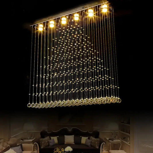 Lámpara de techo empotrada DecorBites™ Contemporary Crystal Ball Cascade - 6 luces, acabado níquel