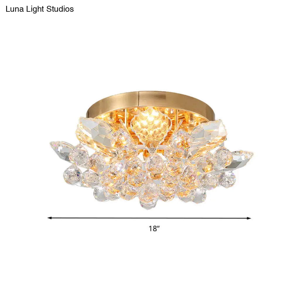 DecorBites™ DecorBites™ Contemporary Crystal Ball Ceiling Light with LED, Gold/Silver Semi Flush Mount