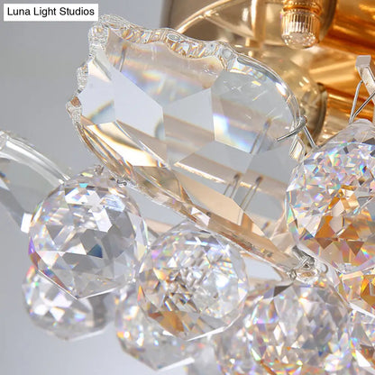 DecorBites™ DecorBites™ Contemporary Crystal Ball Ceiling Light with LED, Gold/Silver Semi Flush Mount