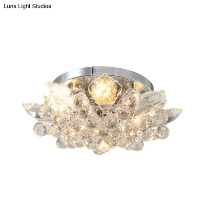 DecorBites™ DecorBites™ Contemporary Crystal Ball Ceiling Light with LED, Gold/Silver Semi Flush Mount