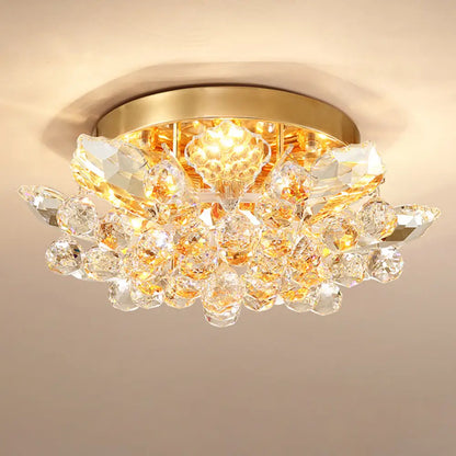 DecorBites™ DecorBites™ Contemporary Crystal Ball Ceiling Light with LED, Gold/Silver Semi Flush Mount