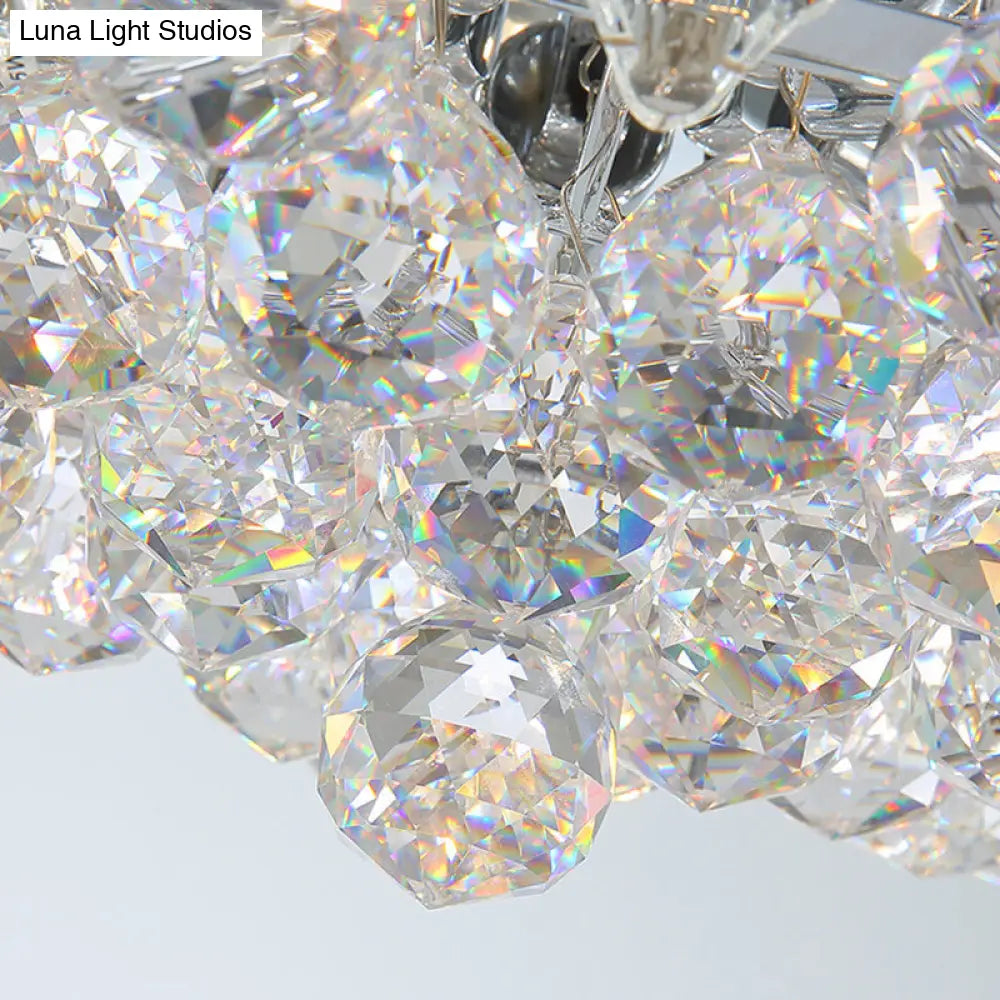 DecorBites™ DecorBites™ Contemporary Crystal Ball Ceiling Light with LED, Gold/Silver Semi Flush Mount