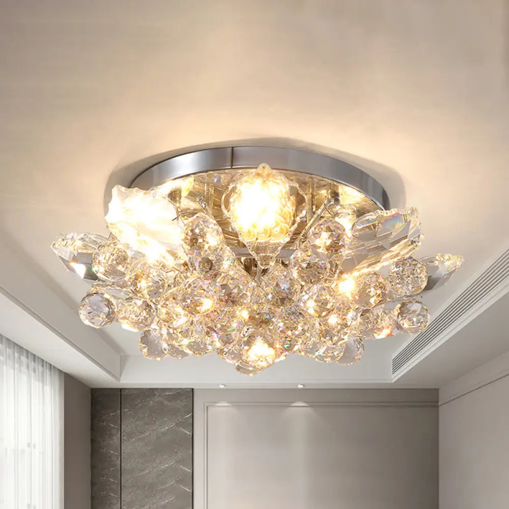 DecorBites™ DecorBites™ Contemporary Crystal Ball Ceiling Light with LED, Gold/Silver Semi Flush Mount