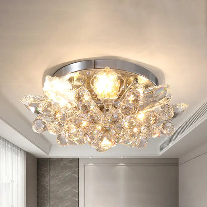 DecorBites™ DecorBites™ Contemporary Crystal Ball Ceiling Light with LED, Gold/Silver Semi Flush Mount