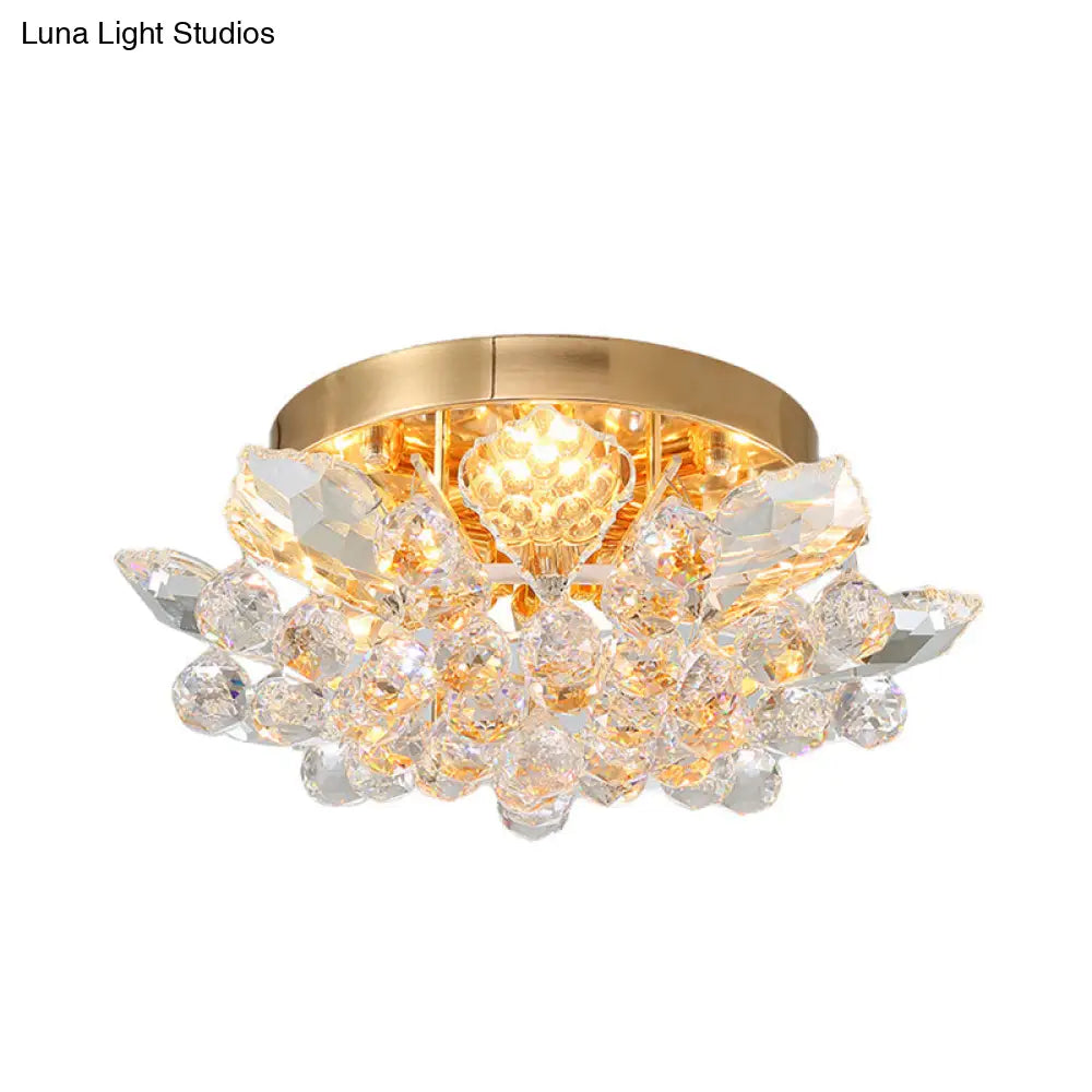 DecorBites™ DecorBites™ Contemporary Crystal Ball Ceiling Light with LED, Gold/Silver Semi Flush Mount
