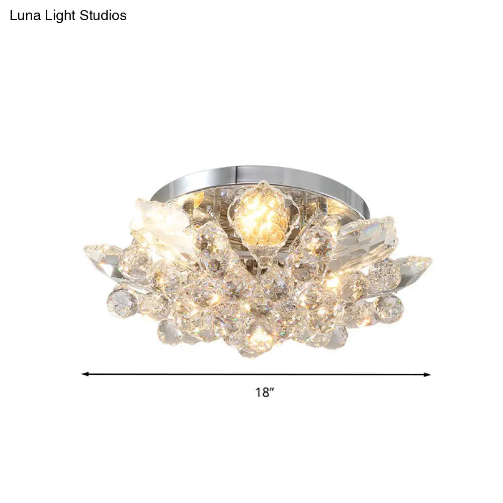 DecorBites™ DecorBites™ Contemporary Crystal Ball Ceiling Light with LED, Gold/Silver Semi Flush Mount