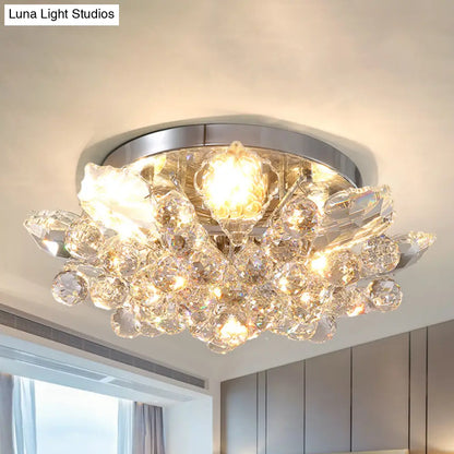 DecorBites™ DecorBites™ Contemporary Crystal Ball Ceiling Light with LED, Gold/Silver Semi Flush Mount