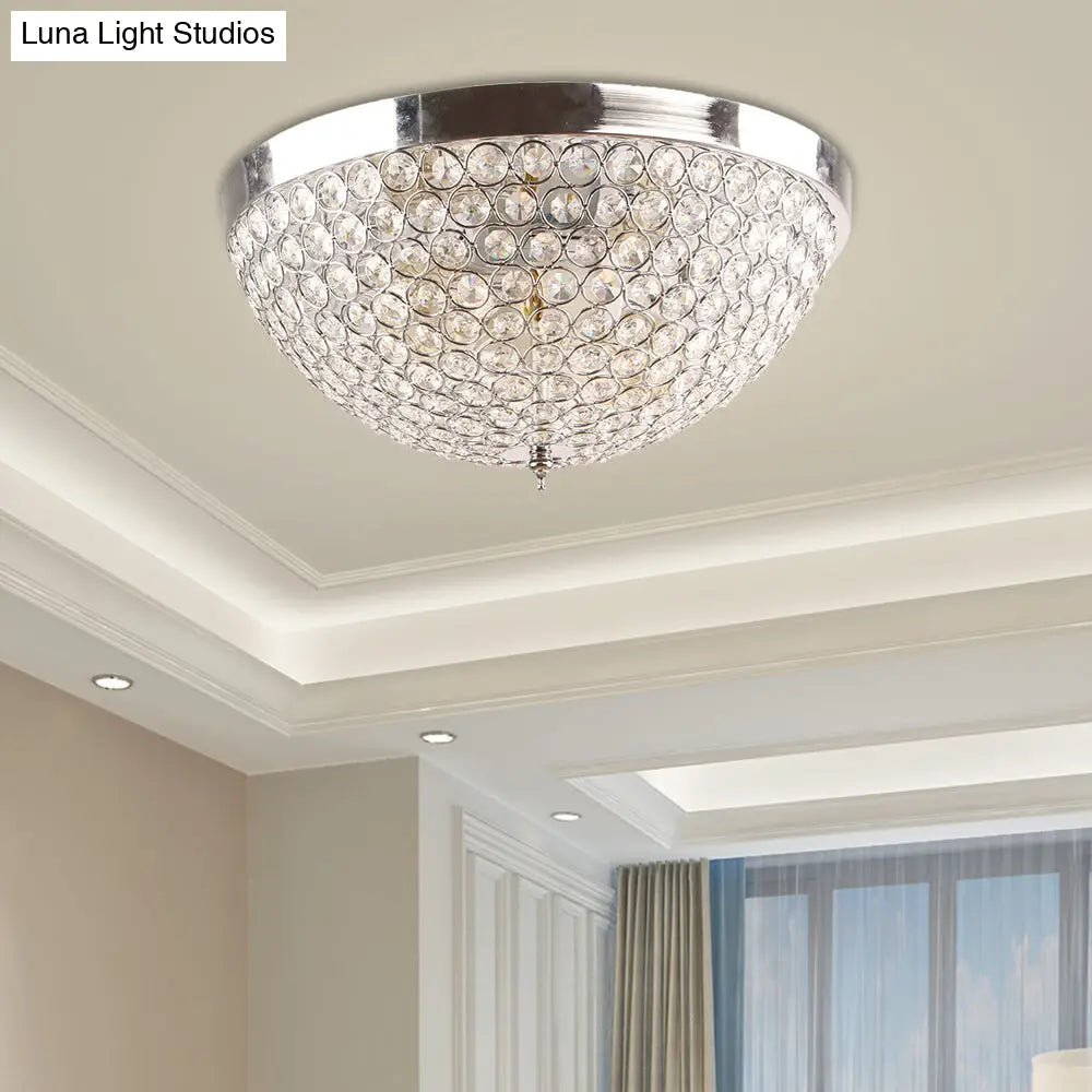 Lámpara de techo DecorBites™ contemporánea con forma de bola de cristal - 2 luces, montaje empotrado cromado