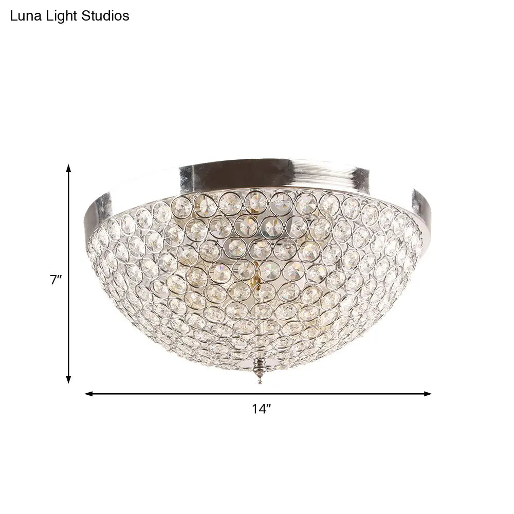 Lámpara de techo DecorBites™ contemporánea con forma de bola de cristal - 2 luces, montaje empotrado cromado