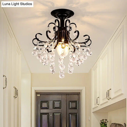 Lámpara de techo semiempotrada DecorBites™ de cristal contemporáneo con 3 luces doradas/negras.