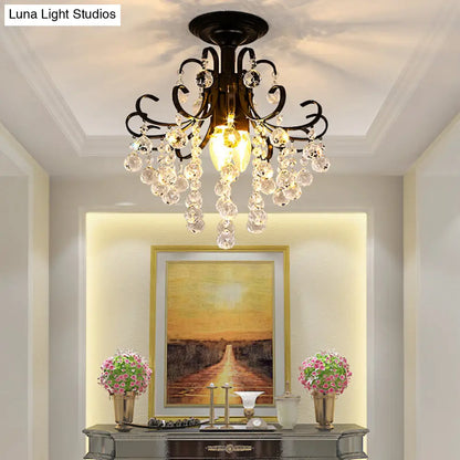 Lámpara de techo semiempotrada DecorBites™ de cristal contemporáneo con 3 luces doradas/negras.