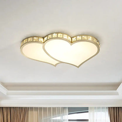 DecorBites™ DecorBites™ Contemporary Crystal Block Flush Mount Lighting Fixture with Gold LED Loving Heart
