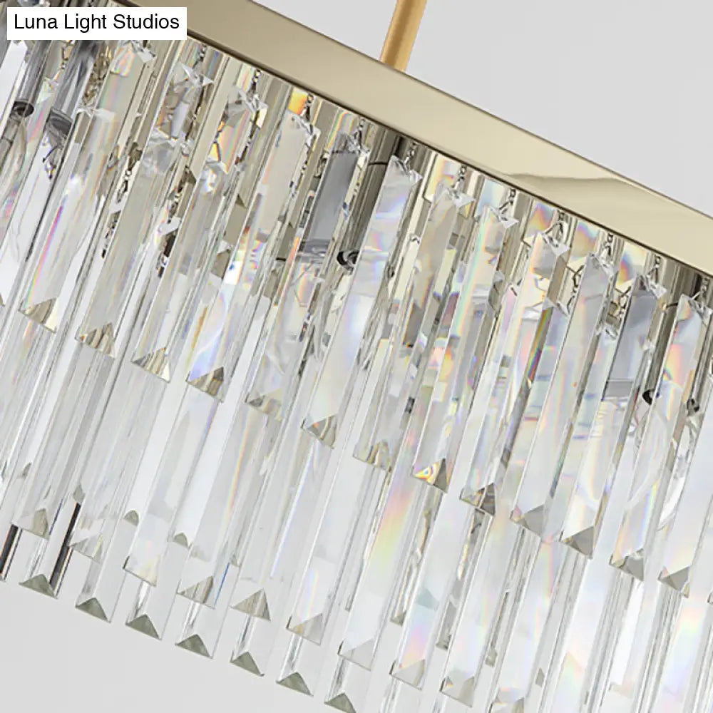 Kit de lámpara colgante rectangular contemporánea DecorBites™ con bloques de cristal - 8 luces, transparente/ámbar, 80 cm/99 cm de ancho