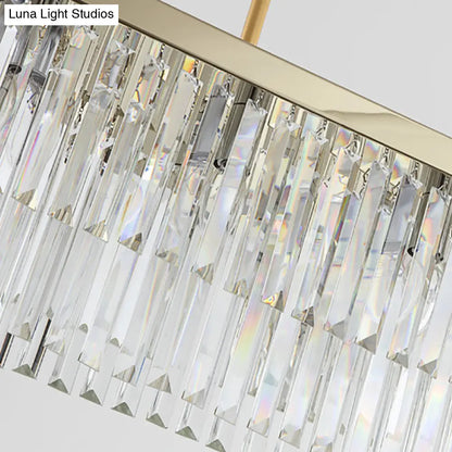 Kit de lámpara colgante rectangular contemporánea DecorBites™ con bloques de cristal - 8 luces, transparente/ámbar, 80 cm/99 cm de ancho